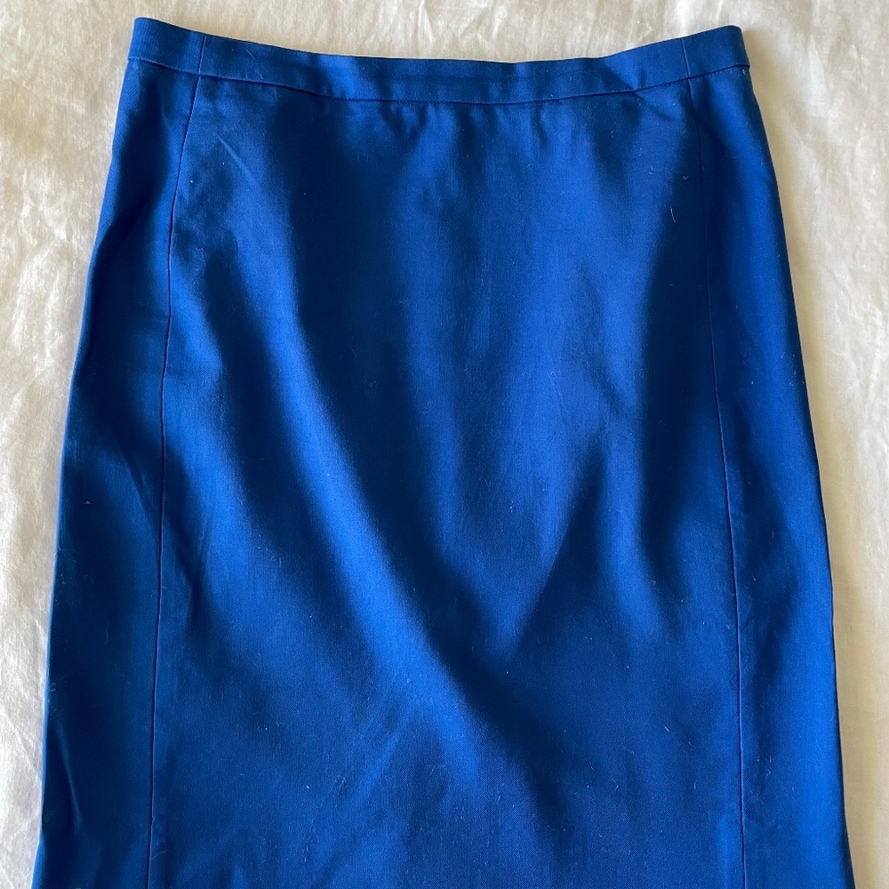 J. Crew No. 2 Pencil Skirt in Cobalt Blue 4 Petite
